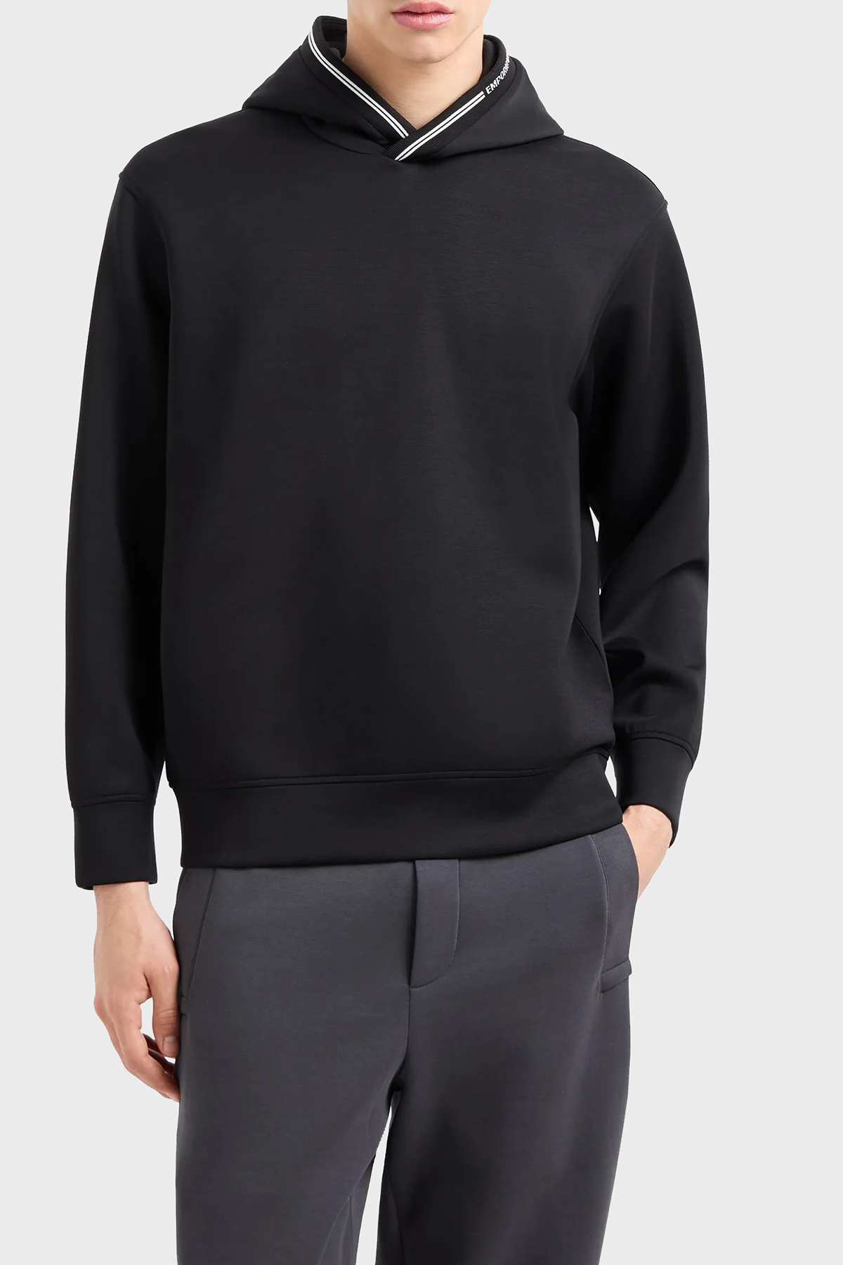 Emporio Armani Streç Regular Fit Kapüşonlu Erkek Sweat 6D1M99 1JRRZ 0999 SİYAH