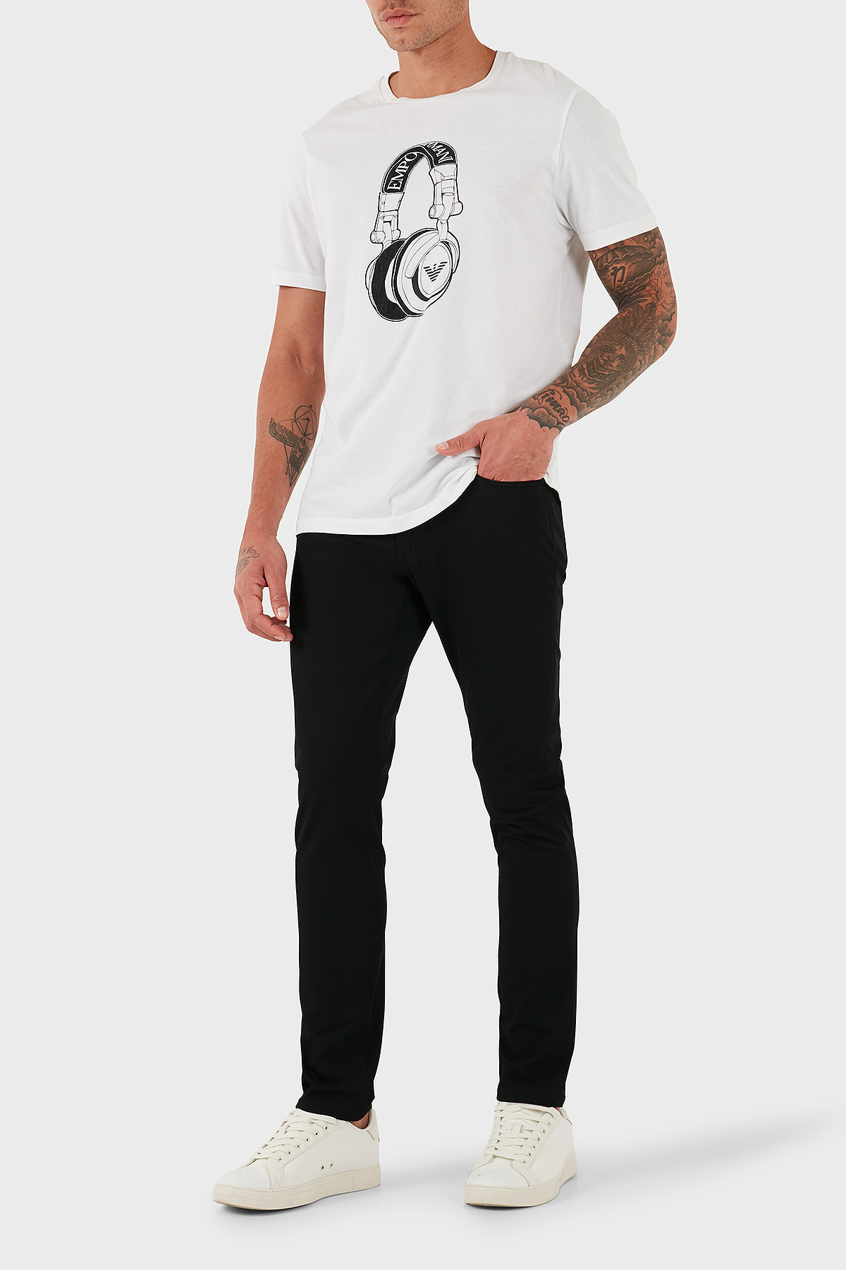 Emporio Armani Streç Slim Fit Normal Bel Dar Paça Erkek Pantolon EM000121 AF18502 UC001 SİYAH