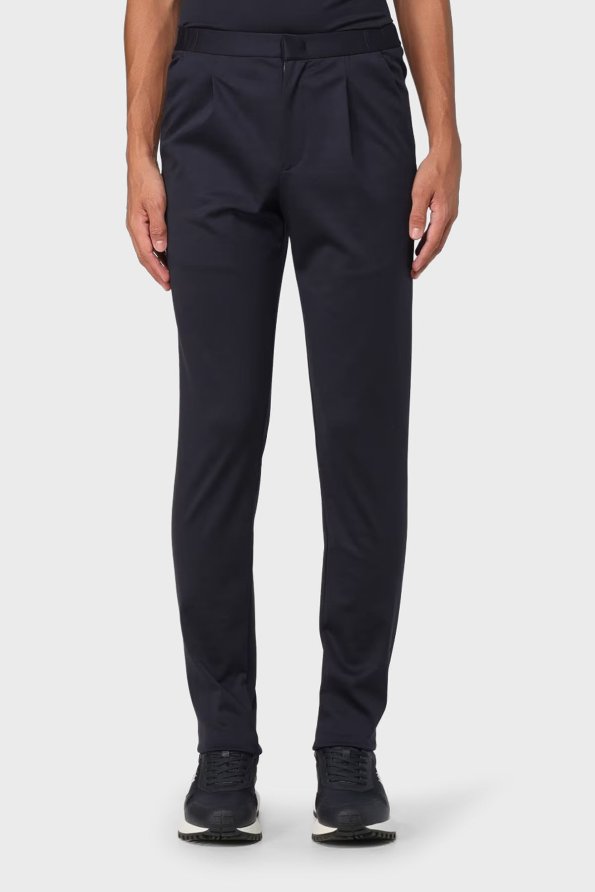 Emporio Armani Streç Yün Karışımlı Regular Fit Düz Paça Kumaş Erkek Pantolon EM000496 TE11061 UB109 LACİVERT