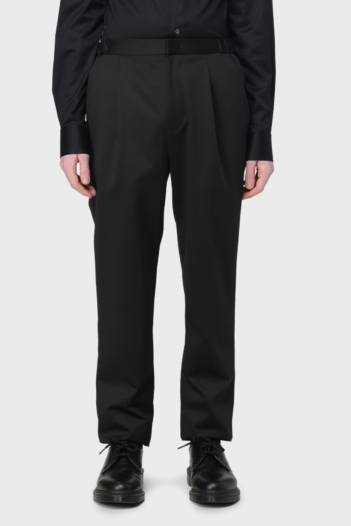 Emporio Armani Streç Yün Karışımlı Regular Fit Düz Paça Kumaş Erkek Pantolon EM000496 TE11061 UC001 SİYAH