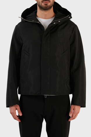 Emporio Armani Su ve Rüzgar Geçirmez Regular Fit Kapüşonlu Erkek Mont 6L1BU3 1NNEZ 0999 SİYAH - Emporio Armani