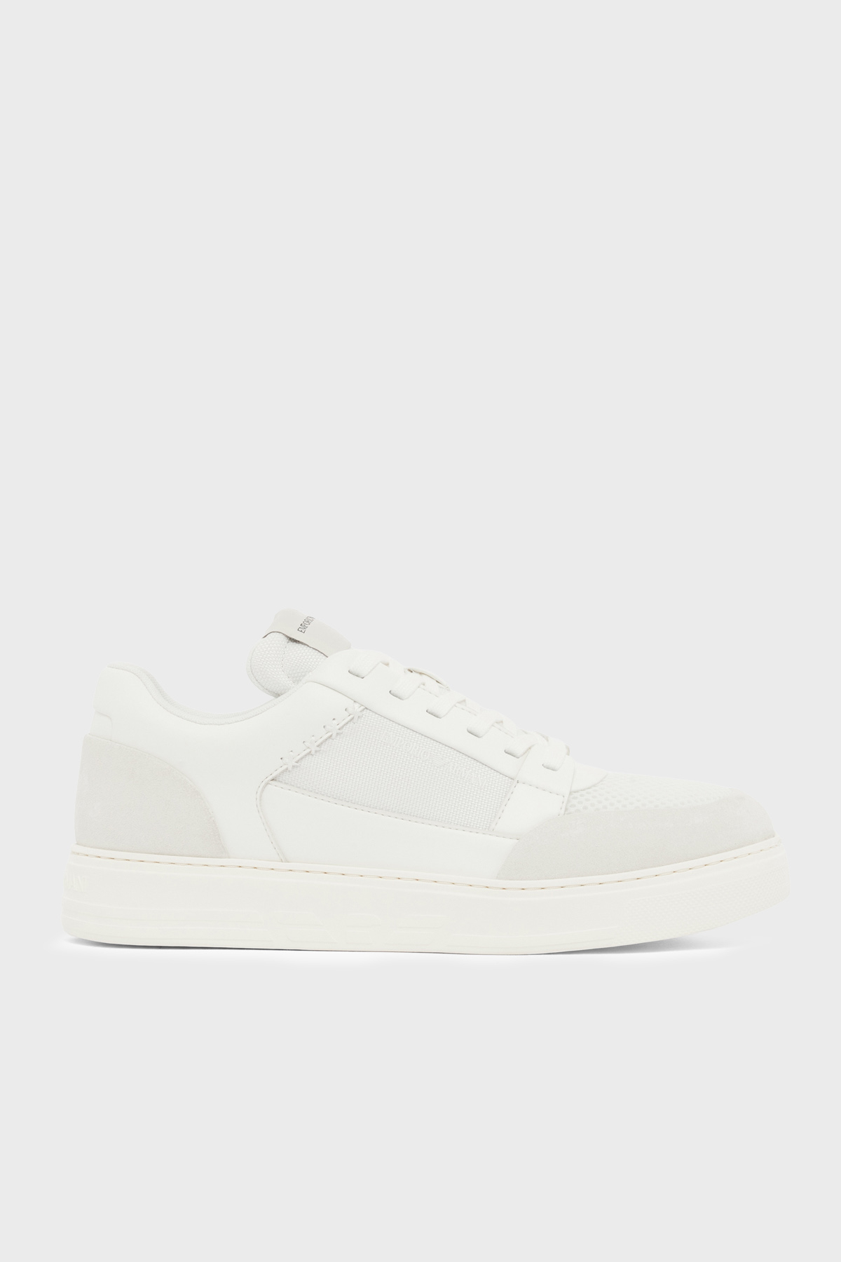 Emporio Armani Süet Logolu Sneaker Erkek Ayakkabı EM004836 AF24321 M0360 BEYAZ