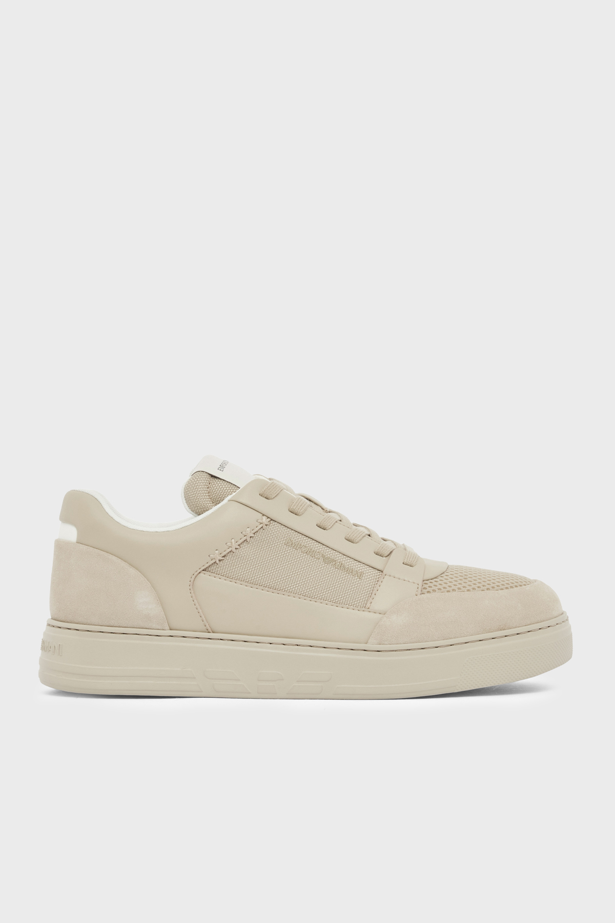 Emporio Armani Süet Logolu Sneaker Erkek Ayakkabı EM004836 AF24321 M1359 BEJ