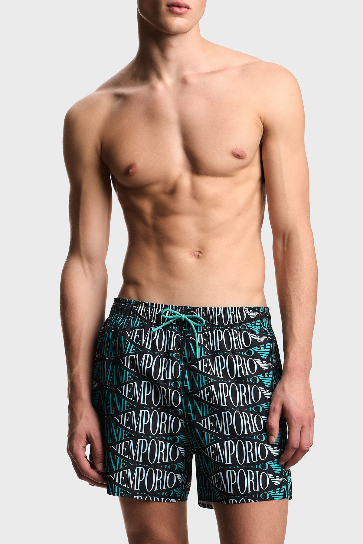 Emporio Armani Tamamı Logolu Bağlamalı Erkek Mayo Short EM000583 AF20442 FC102 HAKİ