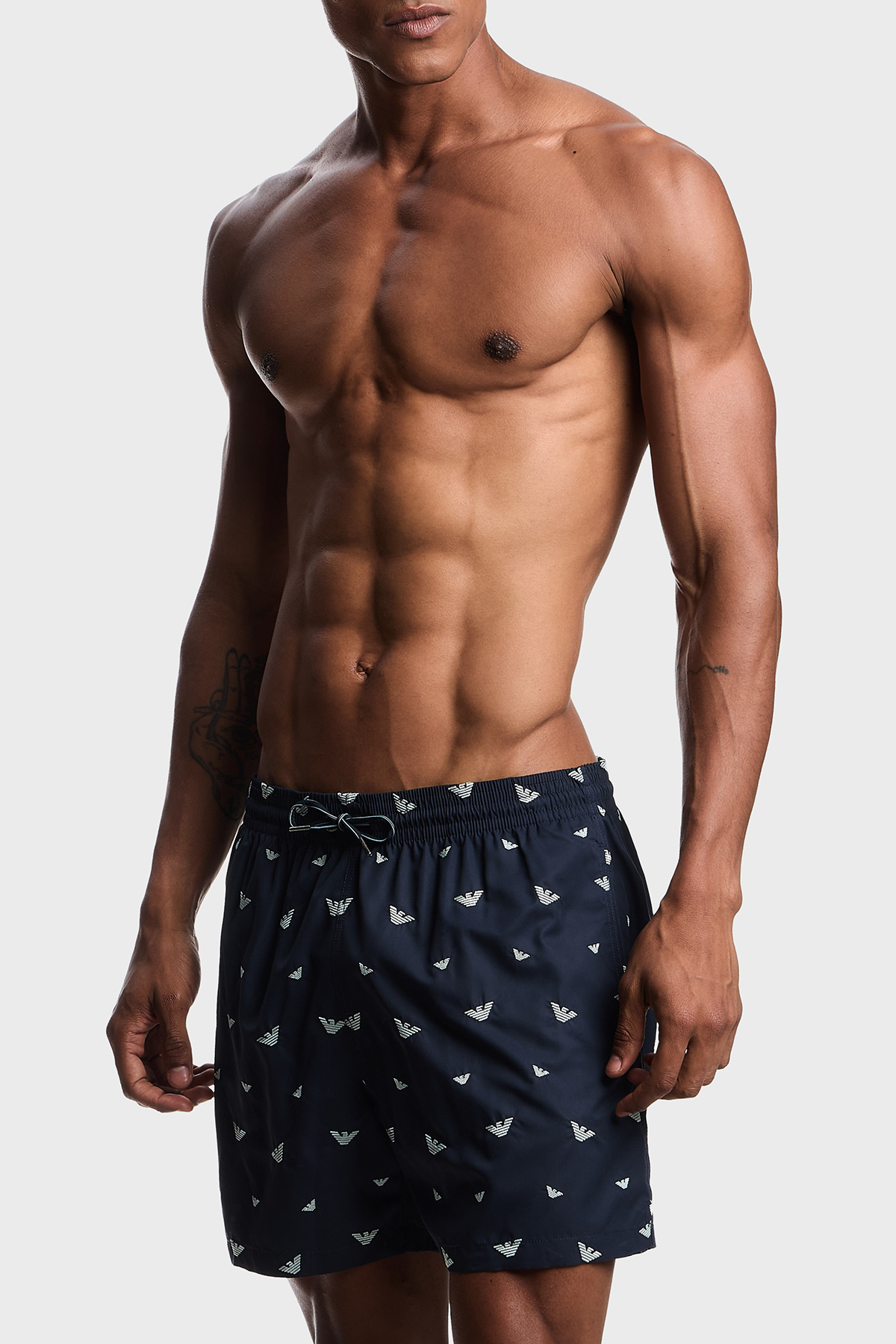 Emporio Armani Tamamı Logolu Bağlamalı Erkek Mayo Short EM000583 AF20444 FB198 LACİVERT