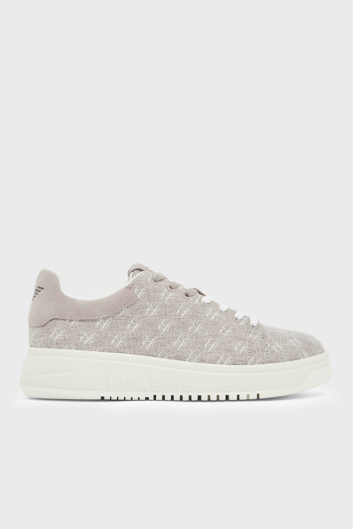 Emporio Armani Tamamı Logolu Kanvas Sneaker Kadın Ayakkabı EW003997 AF23350 U6154 GRİ