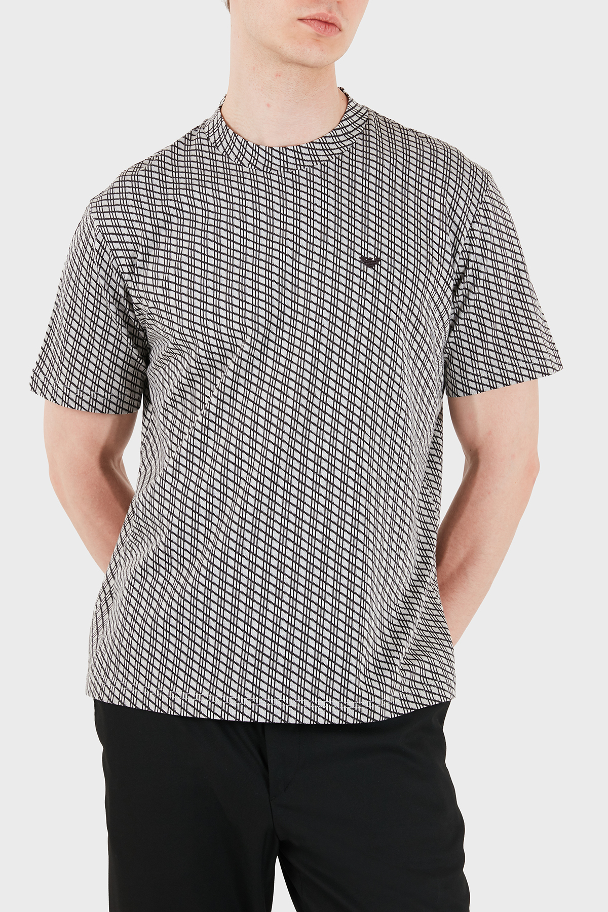 Emporio Armani Yün Karışımlı Kaşmir Örme Detaylı Regular Fit Erkek T Shirt EM005546 AF25181 F1009 GRİ