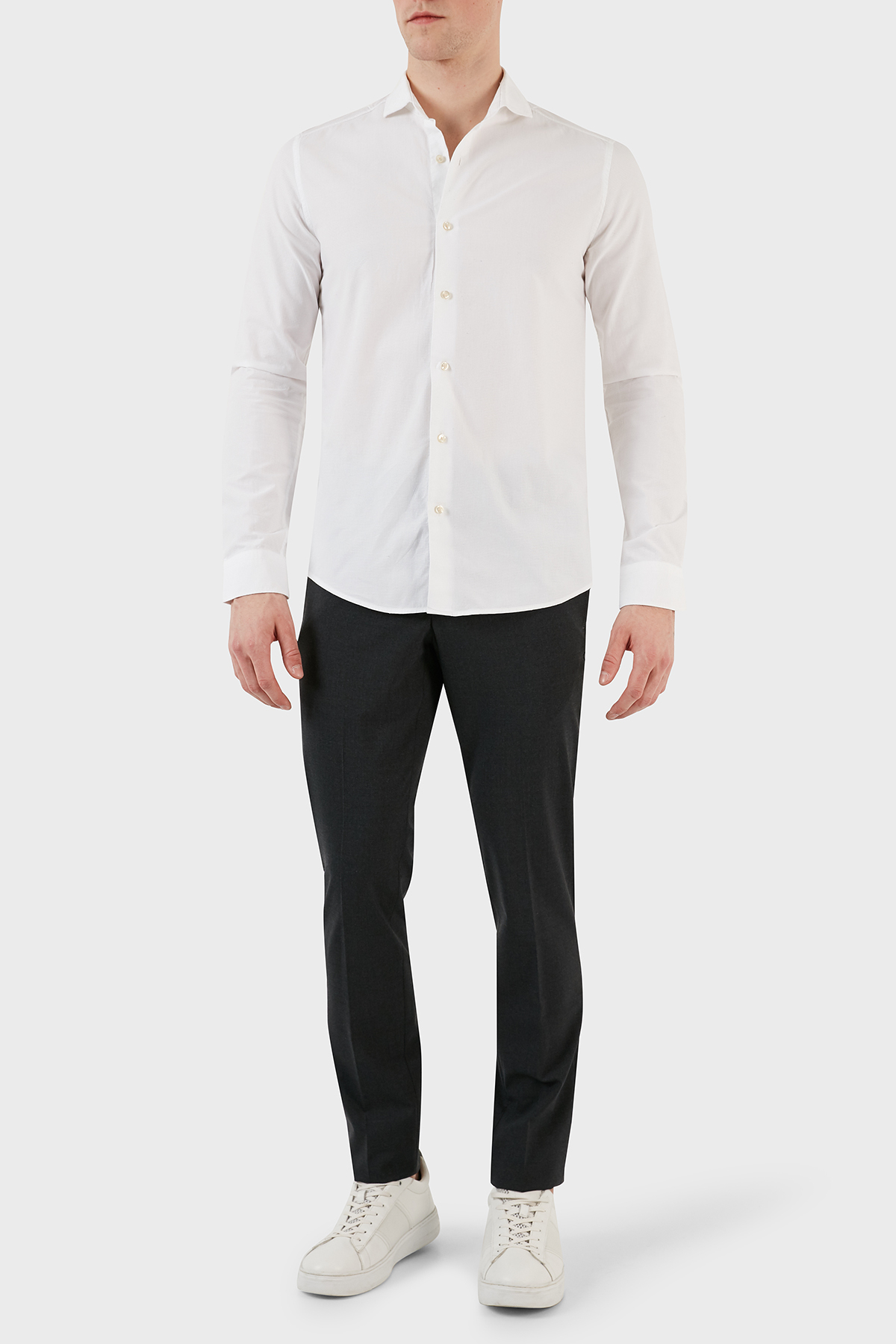 Emporio Armani Yün Karışımlı Skinny-Cut Erkek Pantolon H41P68 01506 630 SİYAH