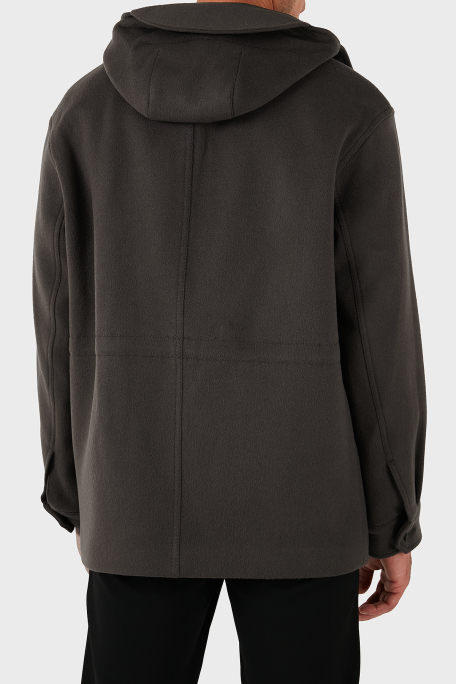 Emporio Armani Yün ve Kaşmir Karışımlı Regular Fit Kapüşonlu Erkek