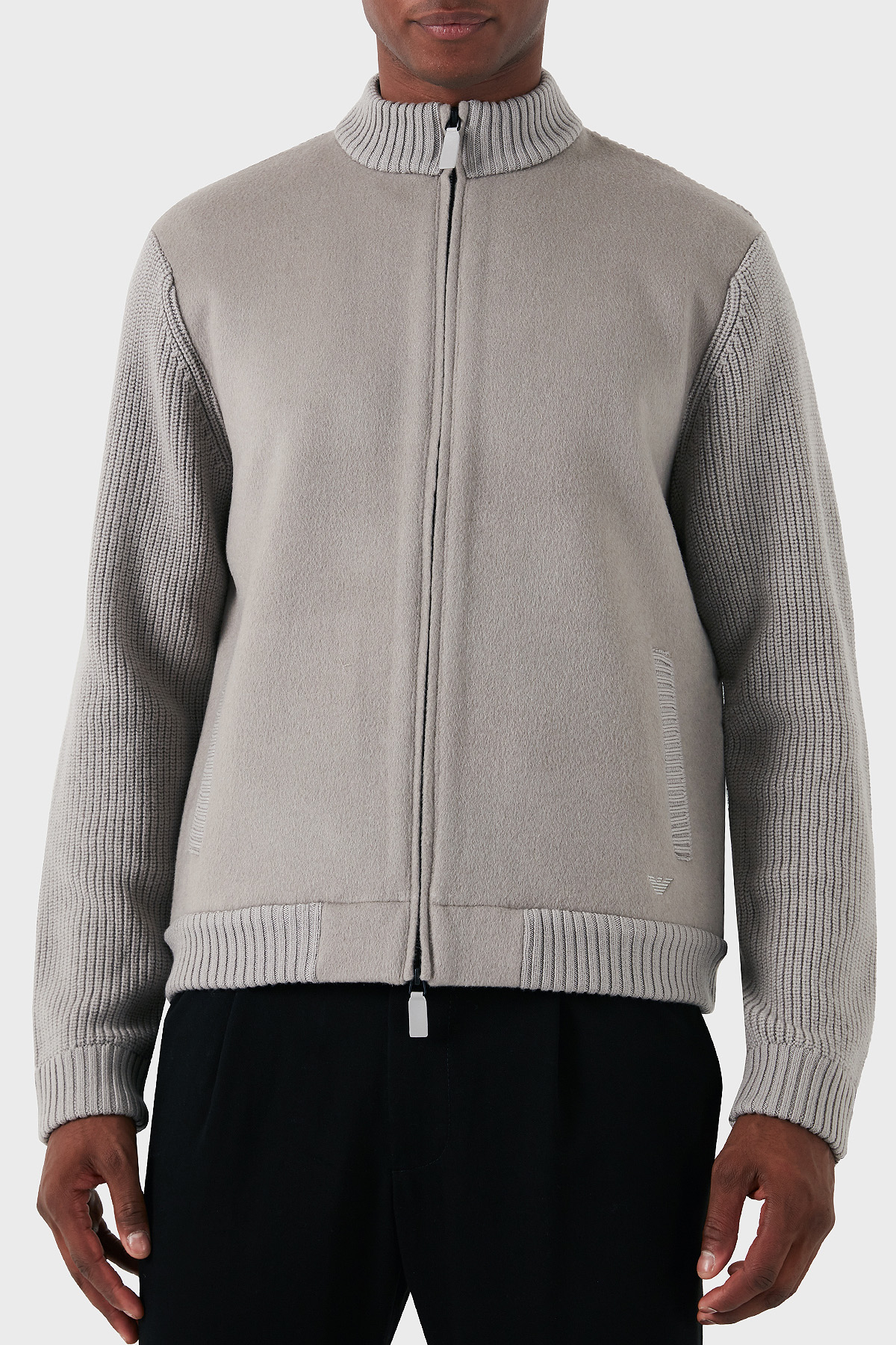 Emporio Armani Yünlü Regular Fit Dik Yaka Erkek Hırka 6D1BY2 1MF9Z 0628 GRİ