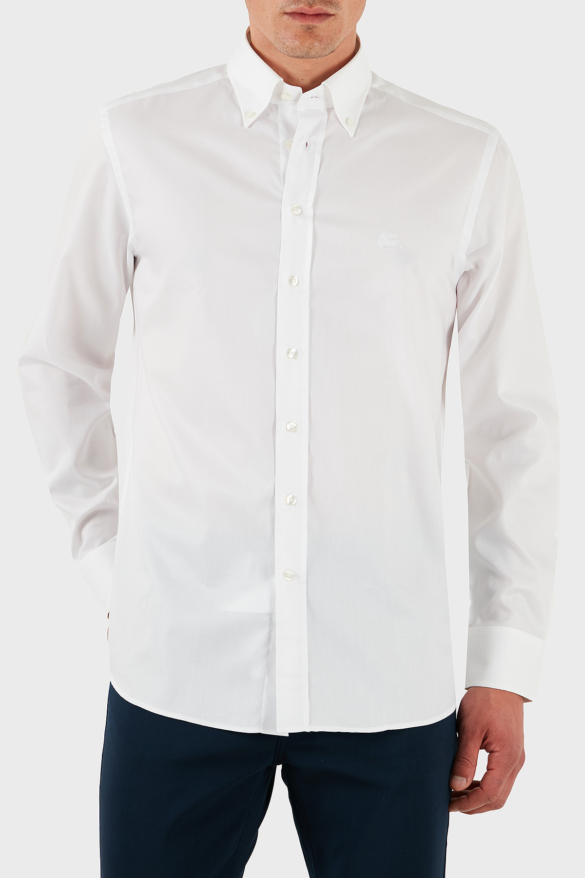 Etro % 100 Pamuk Regular Fit Düğmeli Yaka Erkek Gömlek MRIB0004 AV605 W0800 BEYAZ