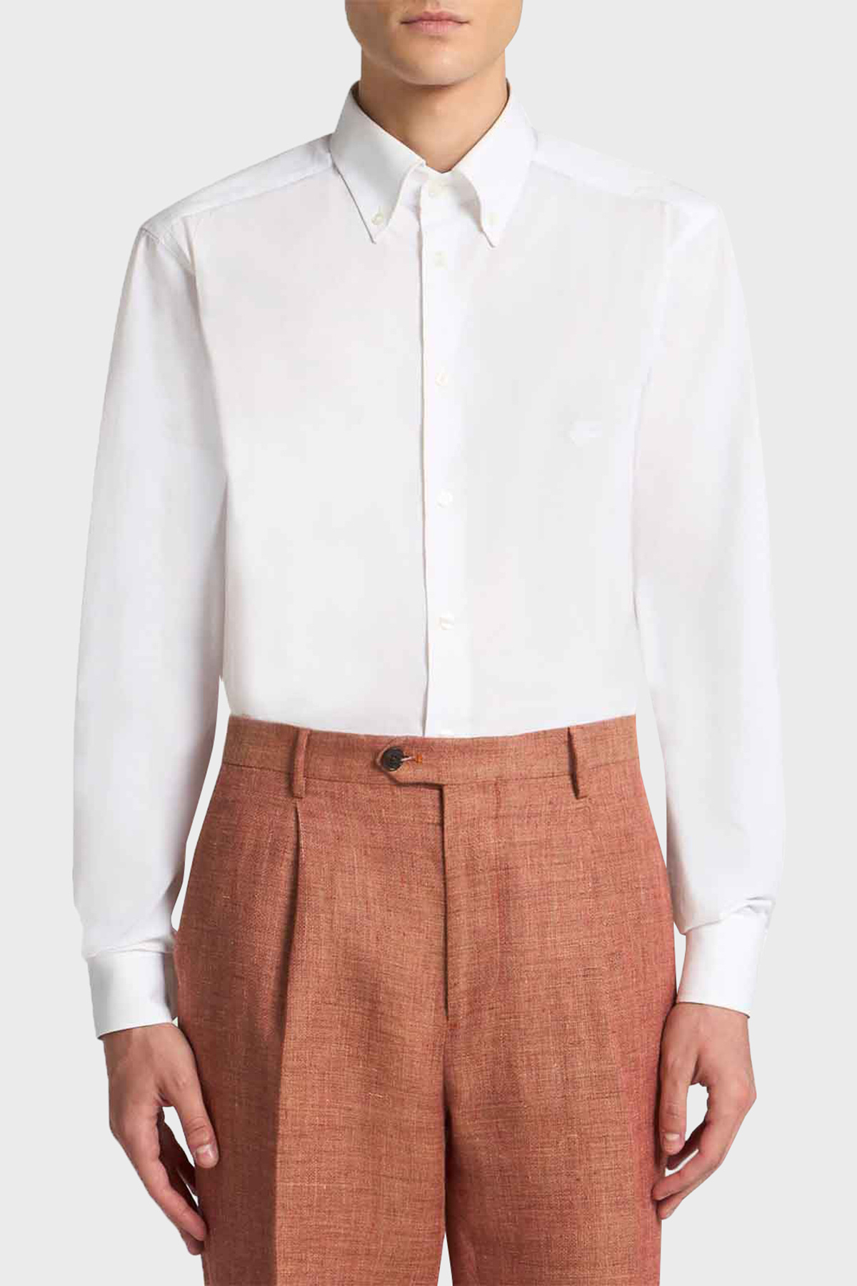 Etro % 100 Pamuk Regular Fit Düğmeli Yaka Erkek Gömlek MRIB0006 AV607 W0800 BEYAZ