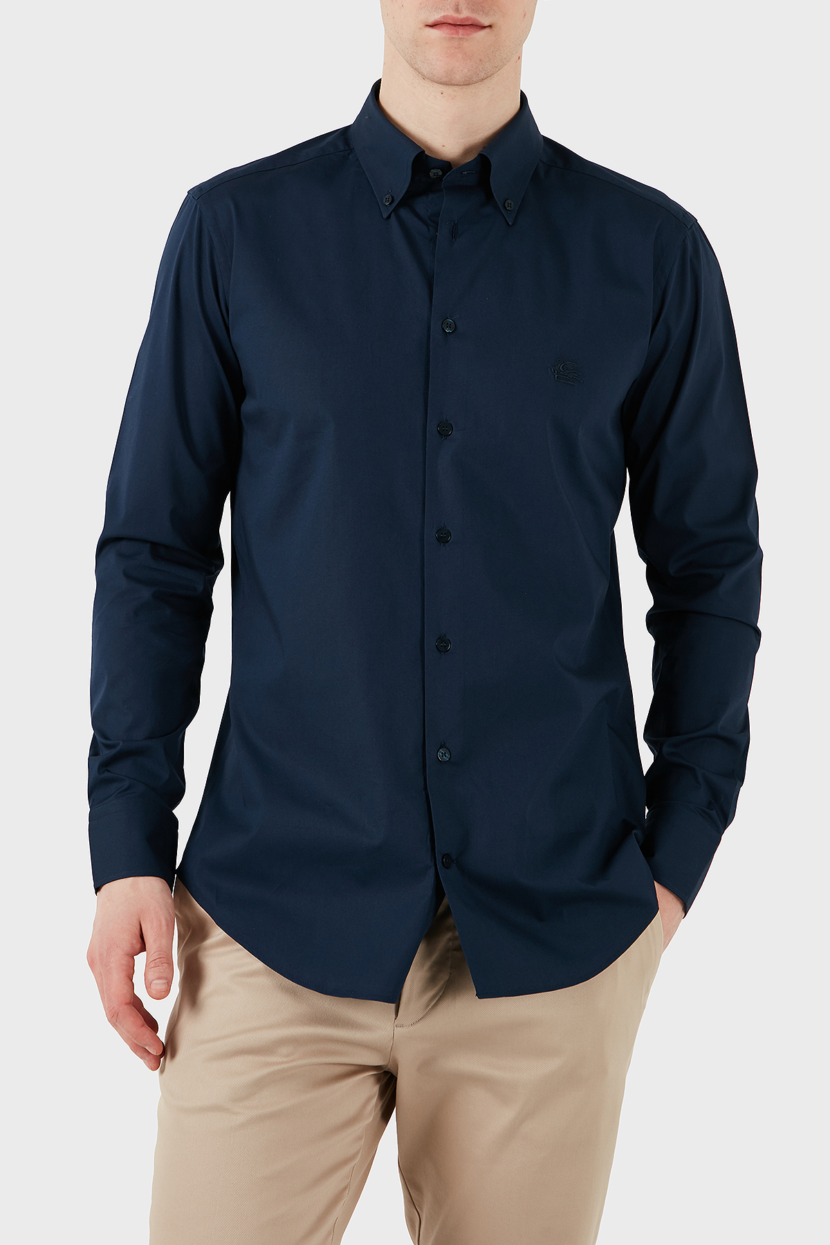 Etro Pamuklu Regular Fit Düğmeli Yaka Erkek Gömlek MRIB0006 AV607 B0339 LACİVERT
