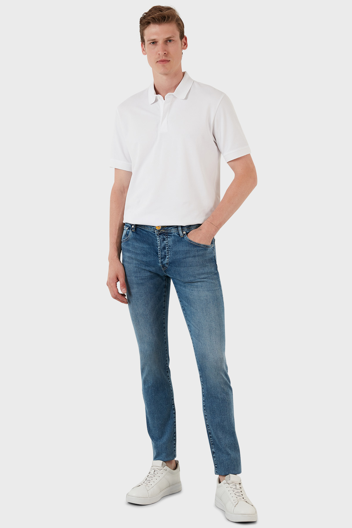 Exxe Normal Bel Slim Fit Pamuklu Jeans Erkek Kot Pantolon 629J018001 AÇIK MAVİ