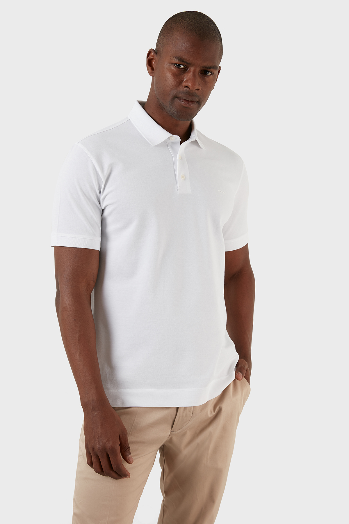 Exxe Pamuklu Regular Fit Düğmeli  T Shirt Erkek Polo EX661D BEYAZ
