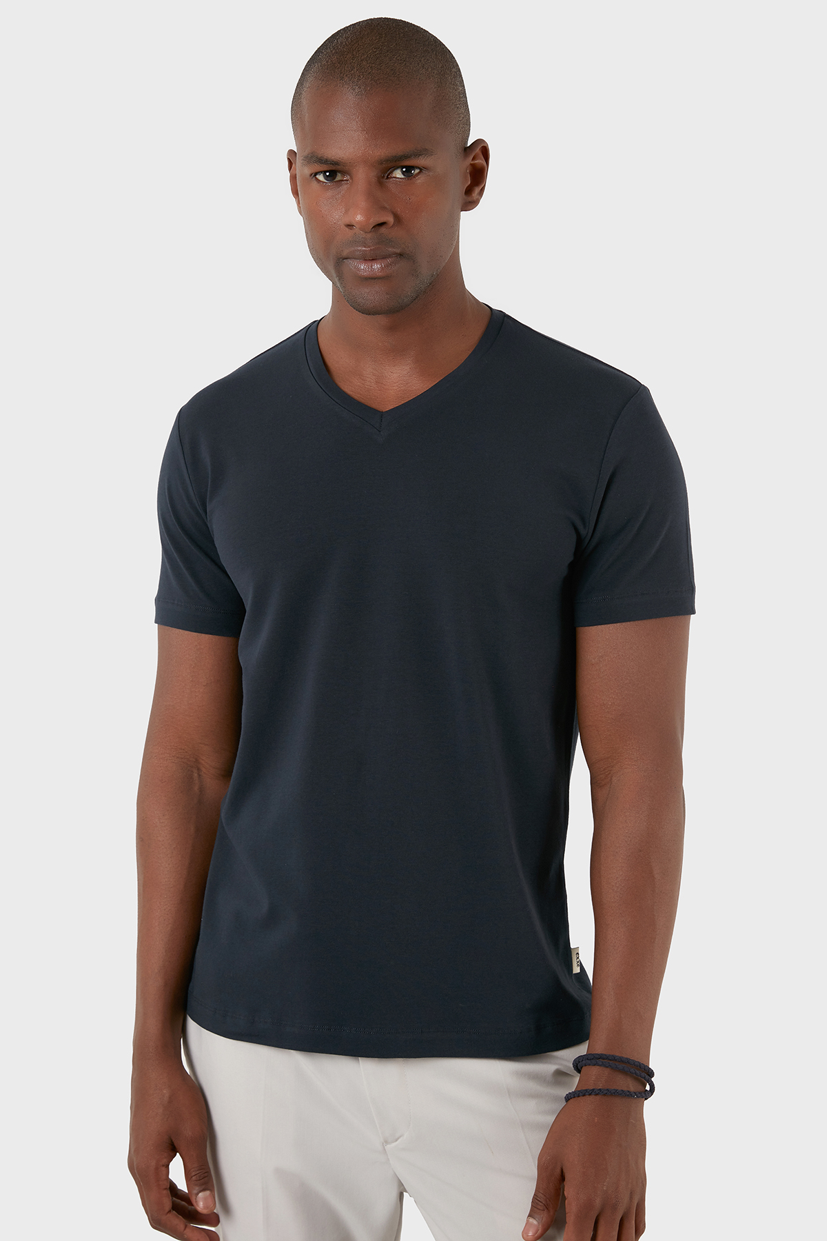 Exxe Pamuklu Regular Fit V Yaka Basic Erkek T Shirt EXXEMODJ000V LACİVERT