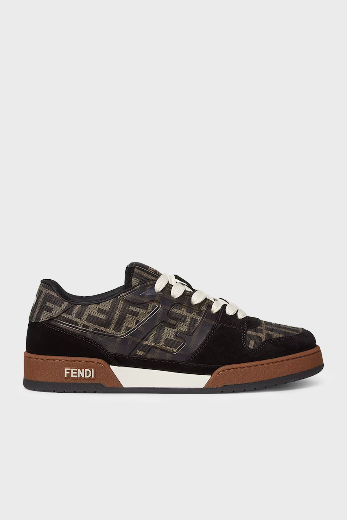Fendi Jakarlı Süet Detaylı Sneaker Erkek Ayakkabı 7E1688 AQ6I F1PXA SİYAH-TABA