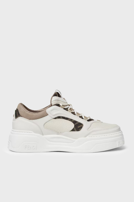 Fendi Logolu Deri Karışımlı Sneaker Erkek Ayakkabı 7E1728 AU20