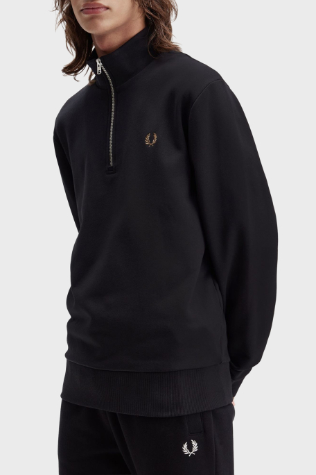 Fred Perry % 100 Pamuk Regular Fit Yarım Fermuarlı Dik Yaka Erkek