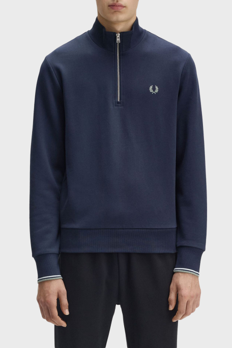 Fred Perry % 100 Pamuk Regular Fit Yarım Fermuarlı Dik Yaka Erkek