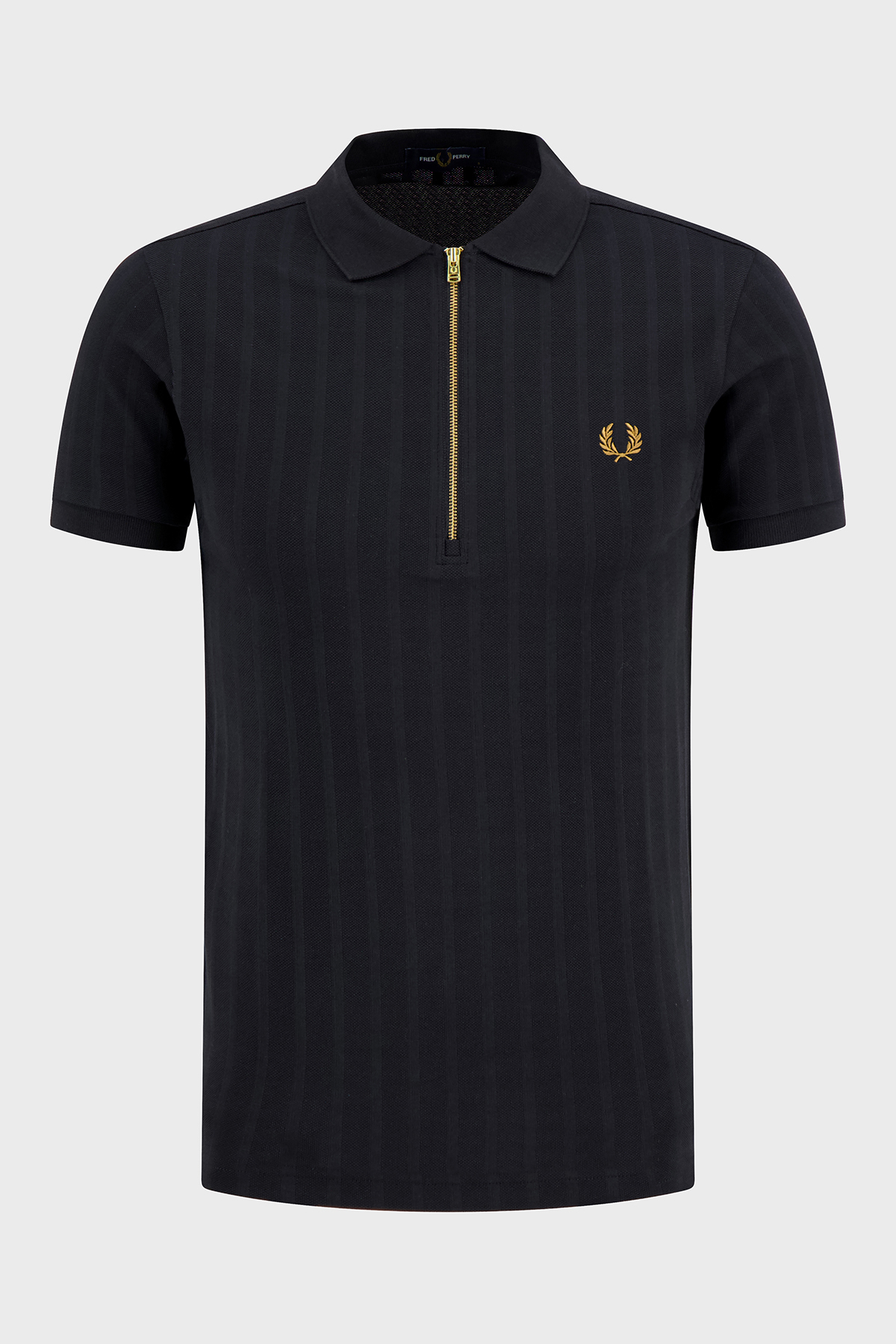 Fred Perry % 100 Pamuk Regular Fit Yarım Fermuarlı Polo Erkek T Shirt M2382 102 SİYAH