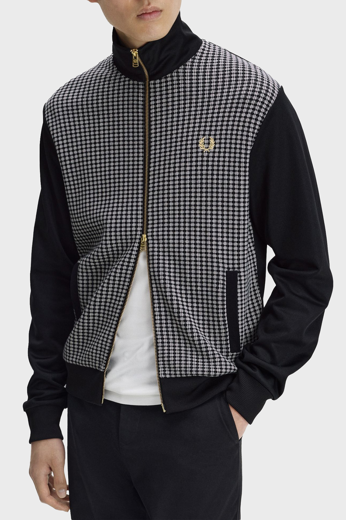 Fred Perry Jakarlı Regular Fit Dik Yaka Erkek Mont J2303 102 SİYAH