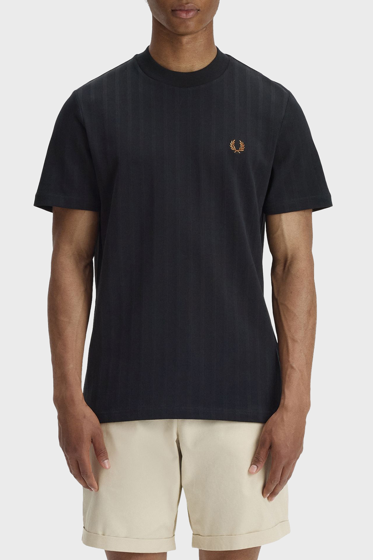 Fred Perry Logolu % 100 Pamuk Regular Fit Bisiklet Yaka Erkek T Shirt M2392 102 SİYAH