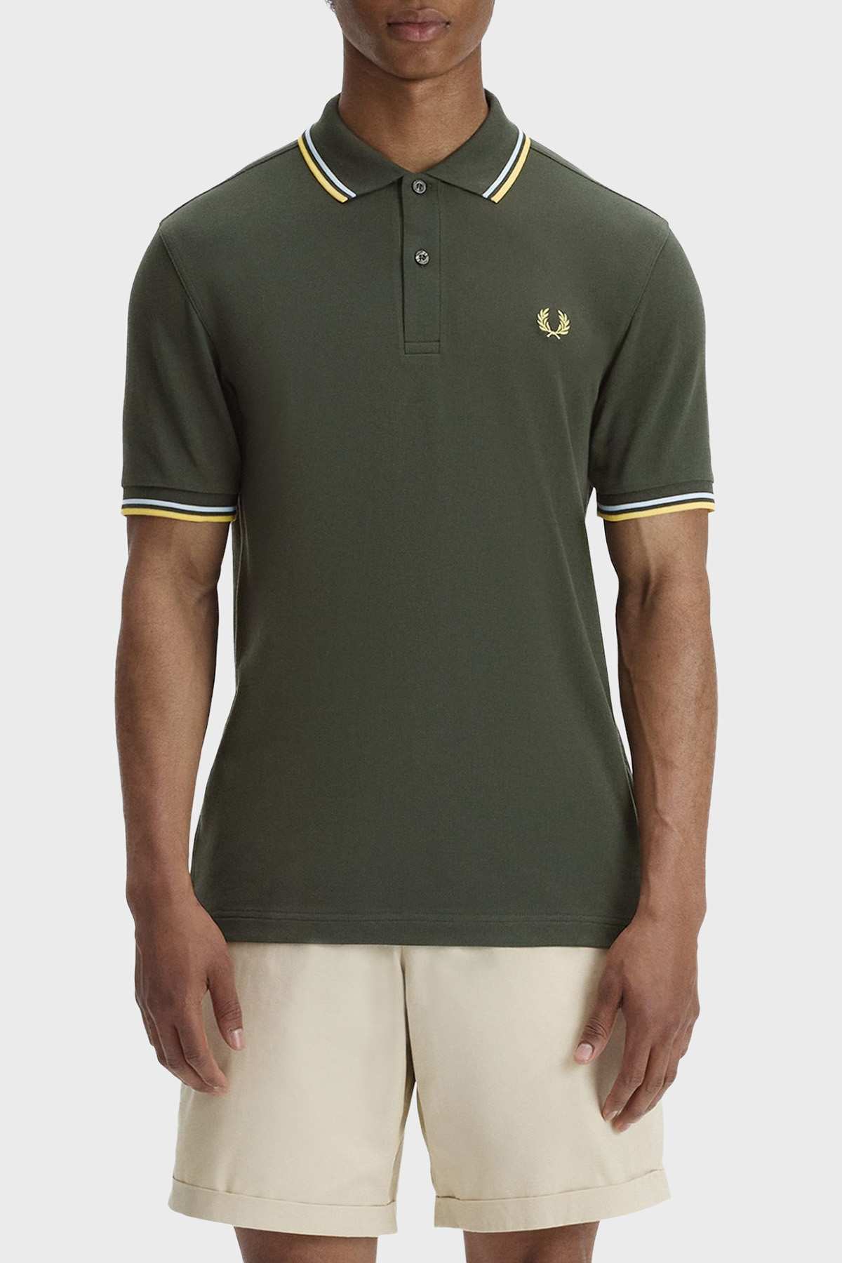 Fred Perry Logolu % 100 Pamuk Regular Fit Düğmeli Erkek Polo M3600 05B HAKİ