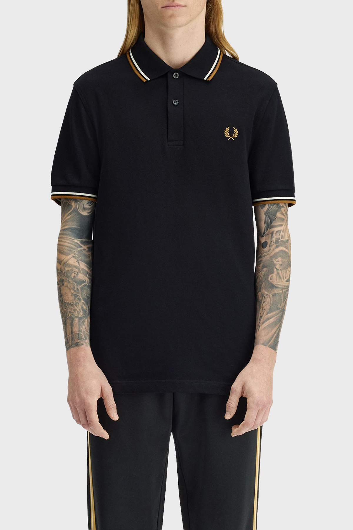 Fred Perry Logolu % 100 Pamuk Regular Fit Düğmeli Erkek Polo M3600P P69 SİYAH
