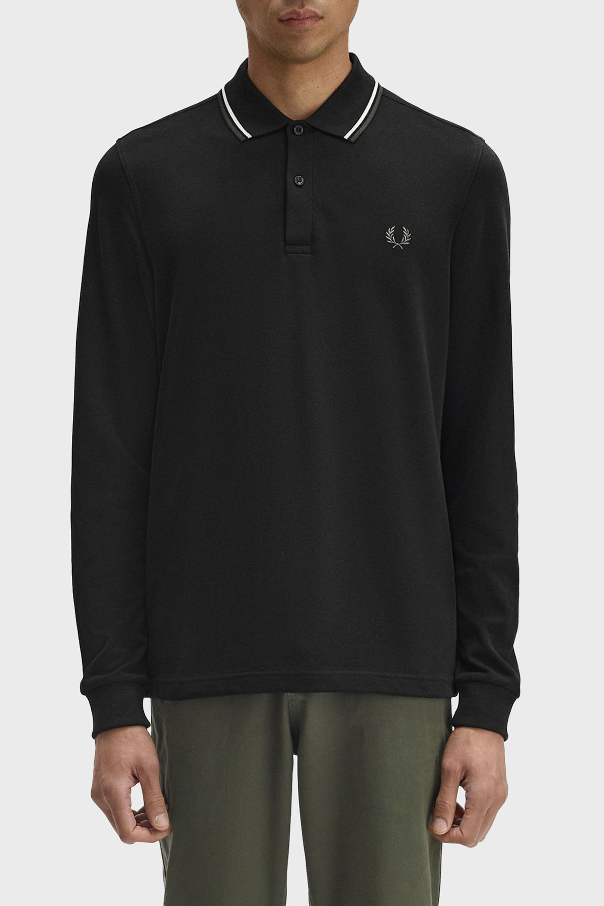 Fred Perry Logolu % 100 Pamuk Regular Fit Düğmeli Erkek Polo Yaka Sweat M3636 W54 SİYAH