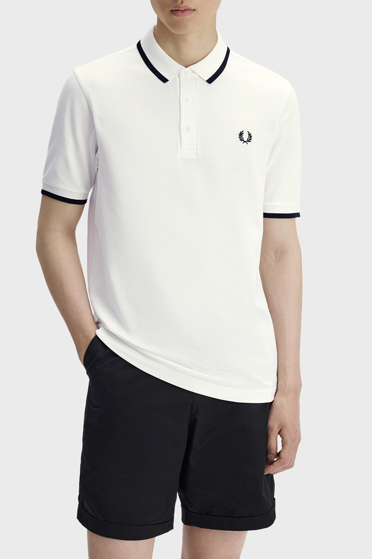 Fred Perry Logolu % 100 Pamuk Regular Fit Düğmeli Polo Erkek T Shirt M2326 129 BEYAZ