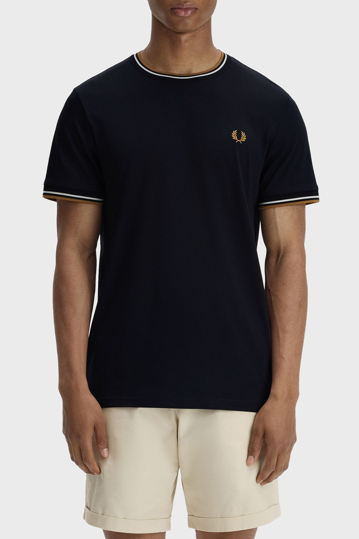 Fred Perry Logolu Pamuklu Regular Fit Bisiklet Yaka Erkek T Shirt M1588V P69 SİYAH