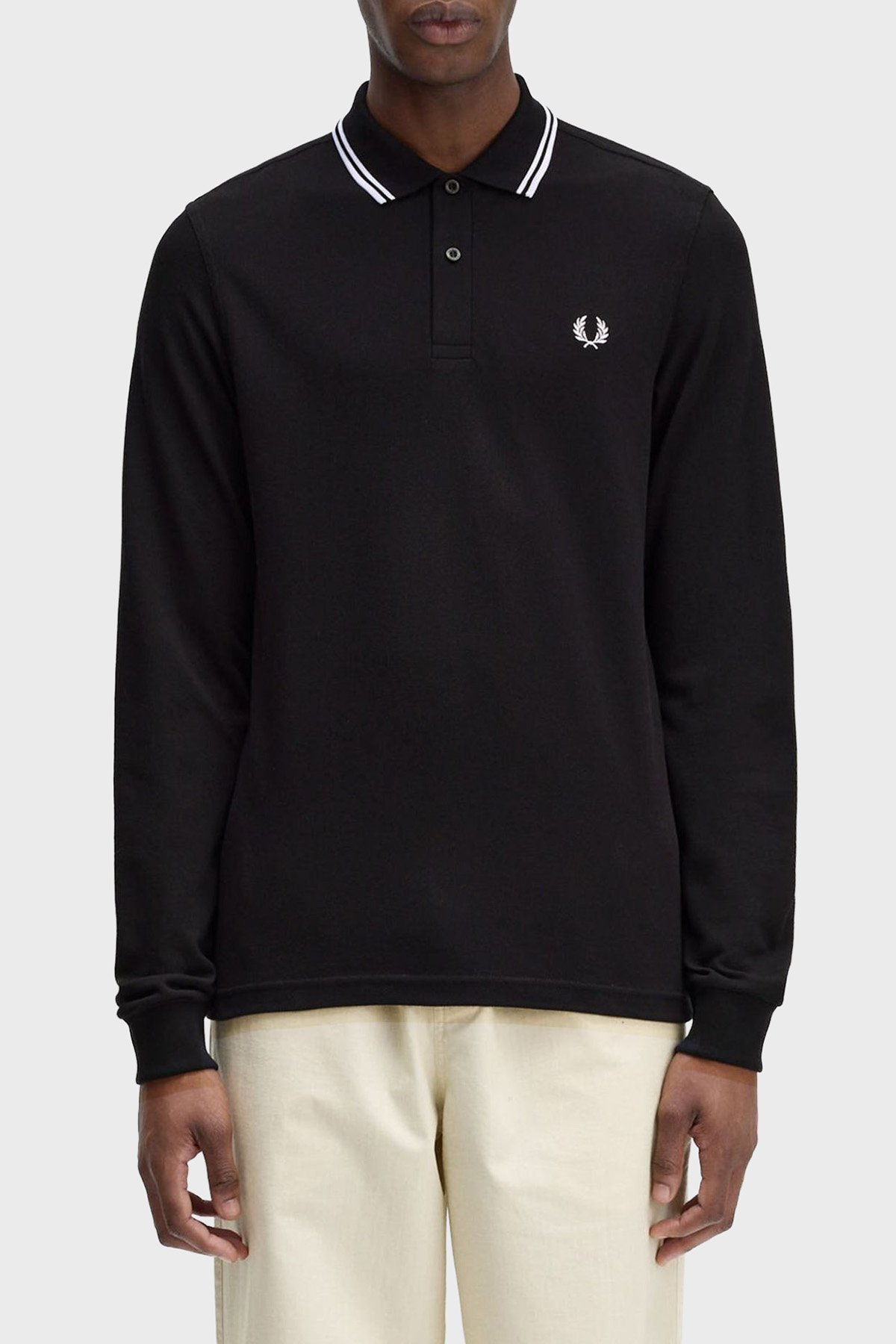 Fred Perry Logolu Pamuklu Regular Fit Düğmeli Erkek Polo Yaka Sweat M3636 350 SİYAH