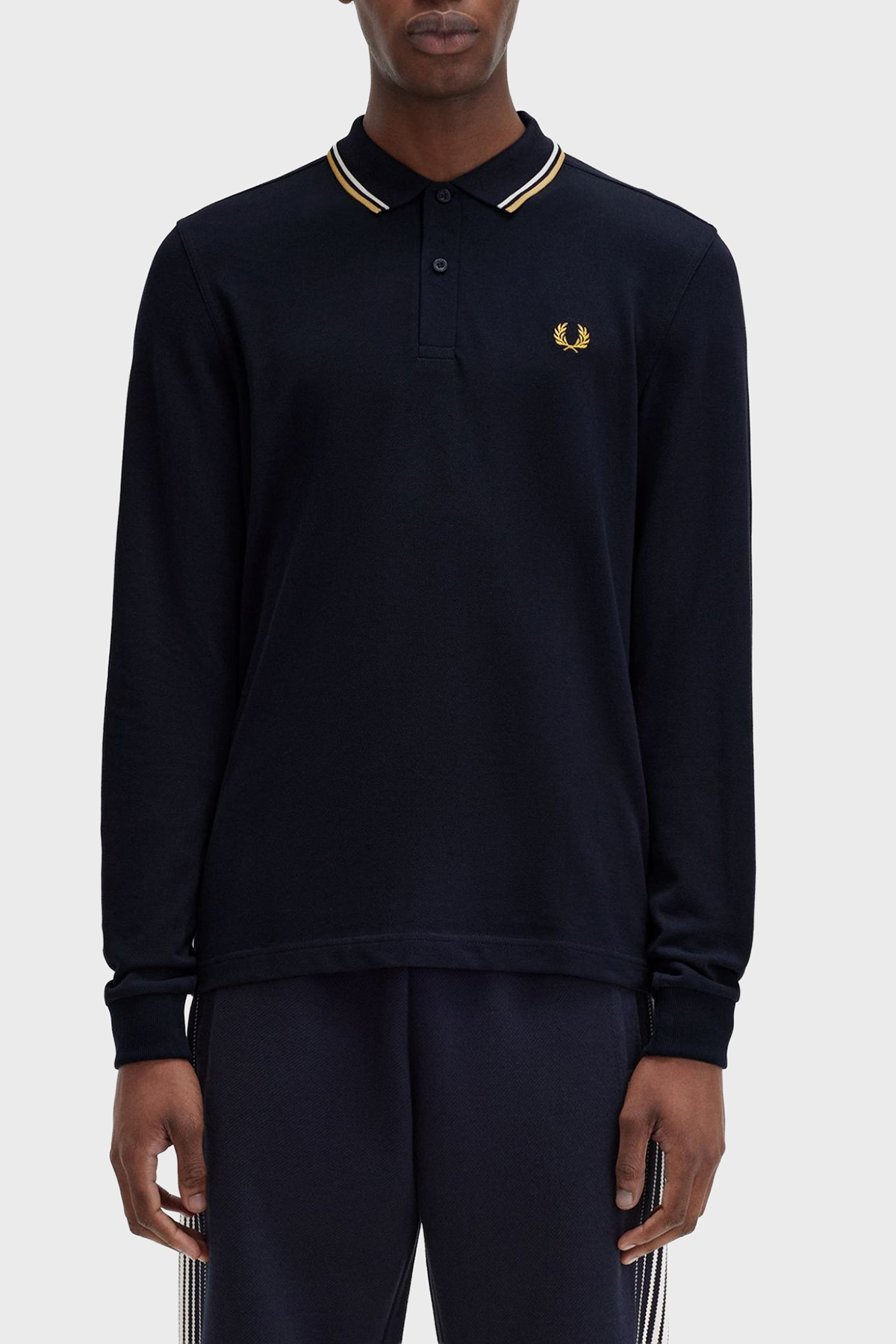 Fred Perry Logolu Pamuklu Regular Fit Düğmeli Erkek Polo Yaka Sweat M3636 W53 SİYAH