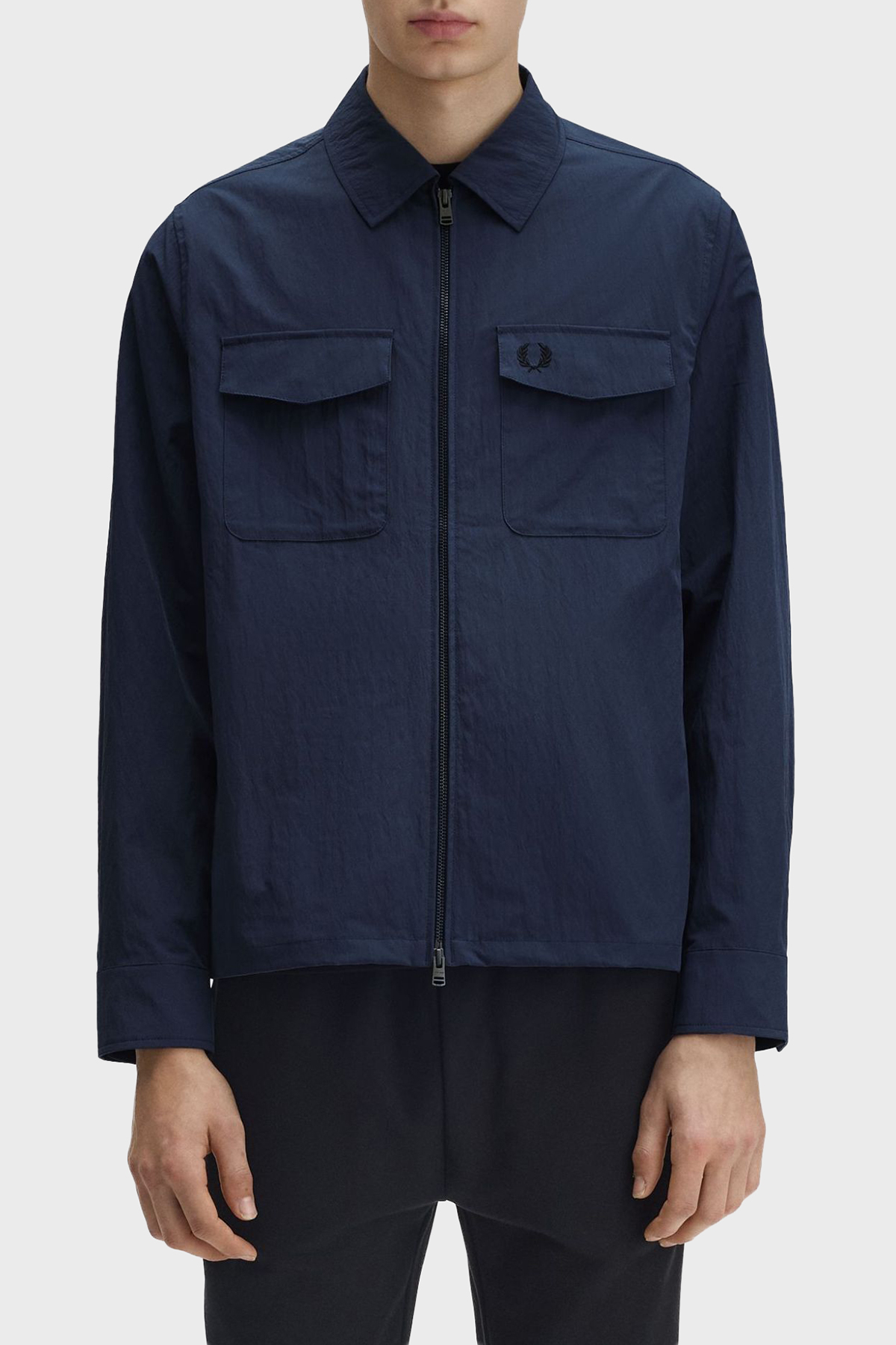 Fred Perry Logolu Regular Fit Gömlek Yaka Erkek Ceket M5684 738 KOYU MAVİ