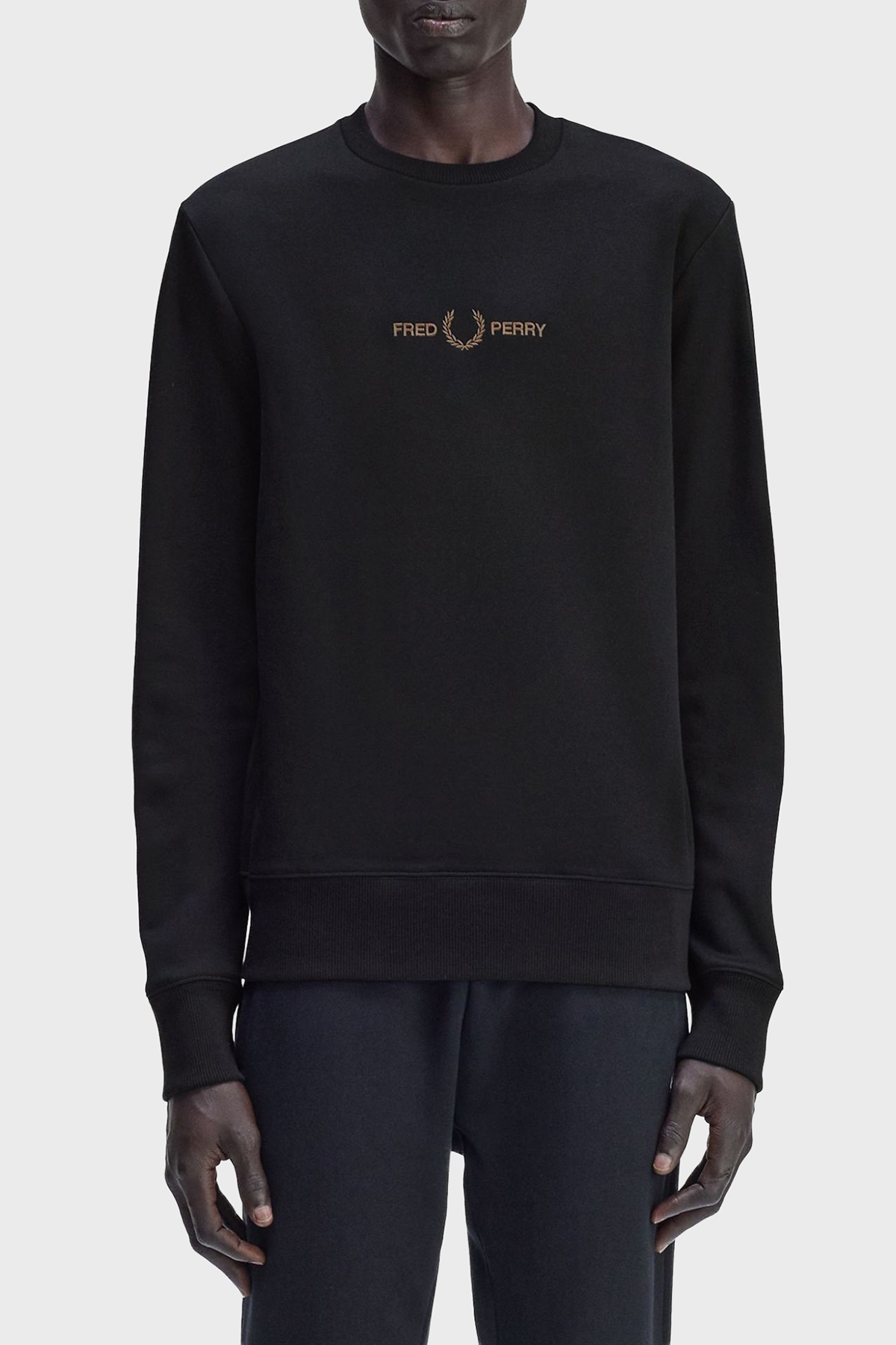 Fred Perry Pamuklu Regular Fit Bisiklet Yaka Logolu Erkek Sweat M4727 S77 SİYAH