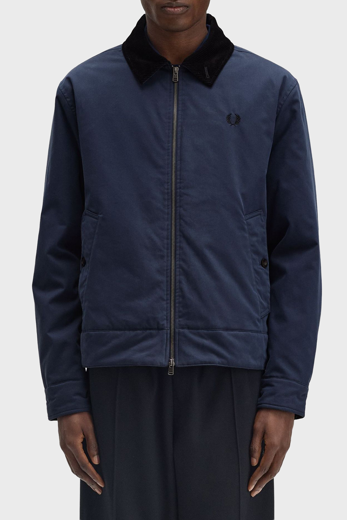 Fred Perry Pamuklu Regular Fit Kadife Yaka Logolu Erkek Mont J8535 738 KOYU MAVİ