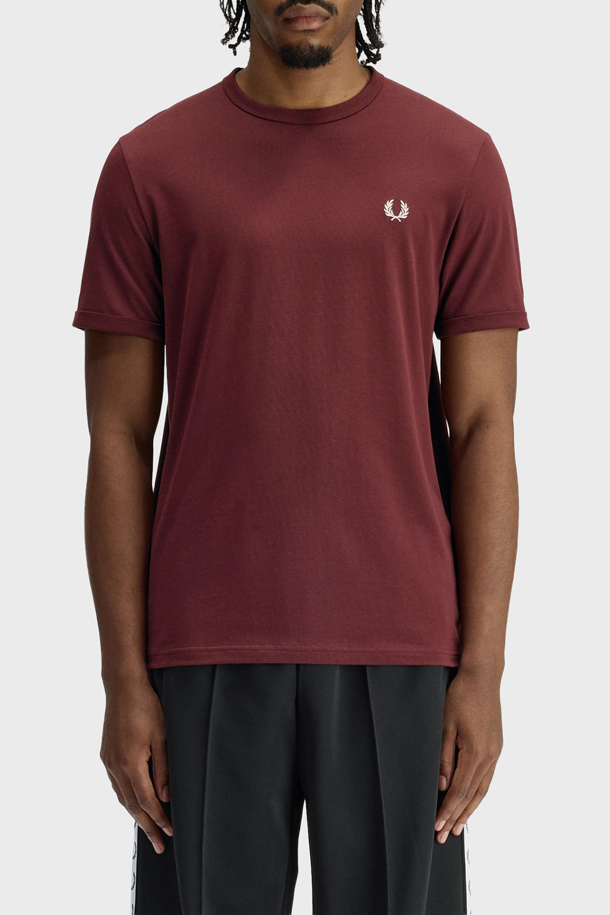 Fred Perry Pamuklu Regular Fit Logolu Bisiklet Yaka Erkek T Shirt M3519 K22 BORDO