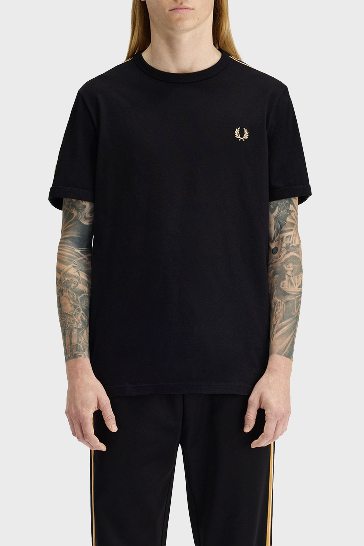 Fred Perry Pamuklu Regular Fit Logolu Bisiklet Yaka Erkek T Shirt M4613 90A SİYAH