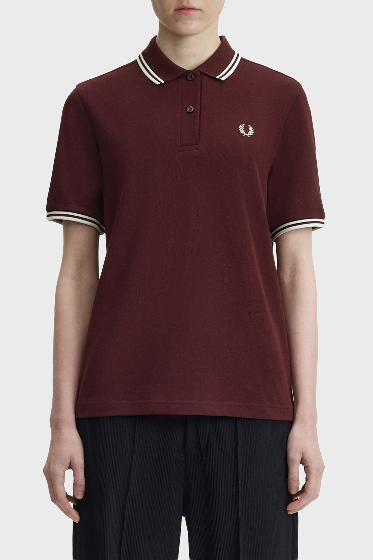 Fred Perry Pamuklu Regular Fit Logolu  Düğmeli Kadın Polo G3600 597 BORDO