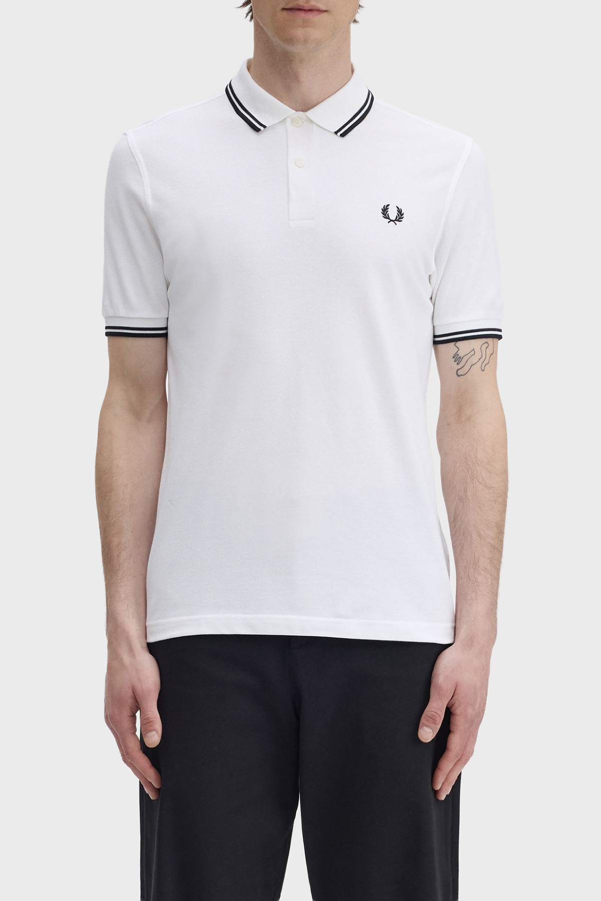 Fred Perry Pamuklu Regular Fit Logolu Düğmeli Erkek Polo M3600P 200 BEYAZ