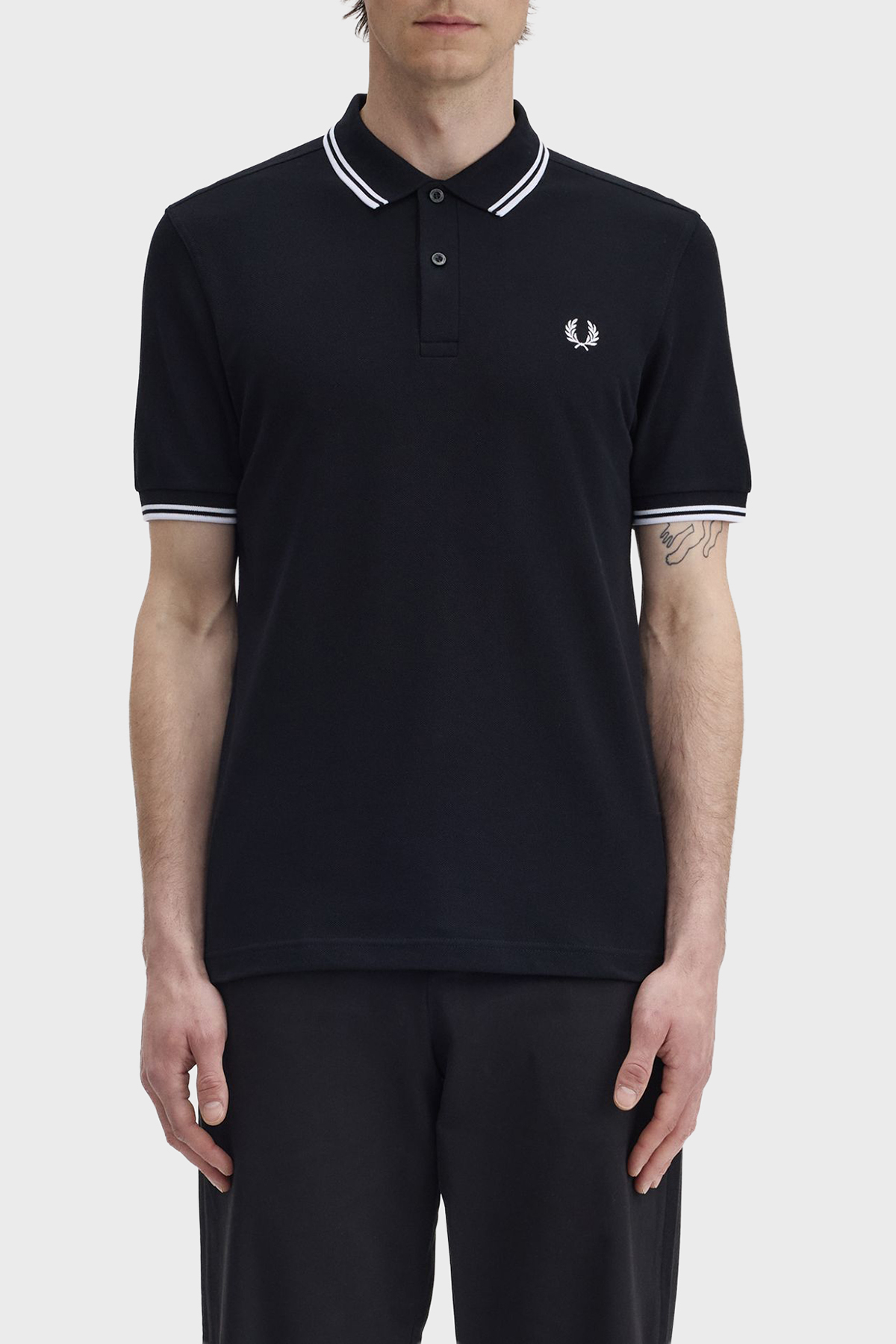 Fred Perry Pamuklu Regular Fit Logolu Düğmeli Erkek Polo M3600P 350 SİYAH