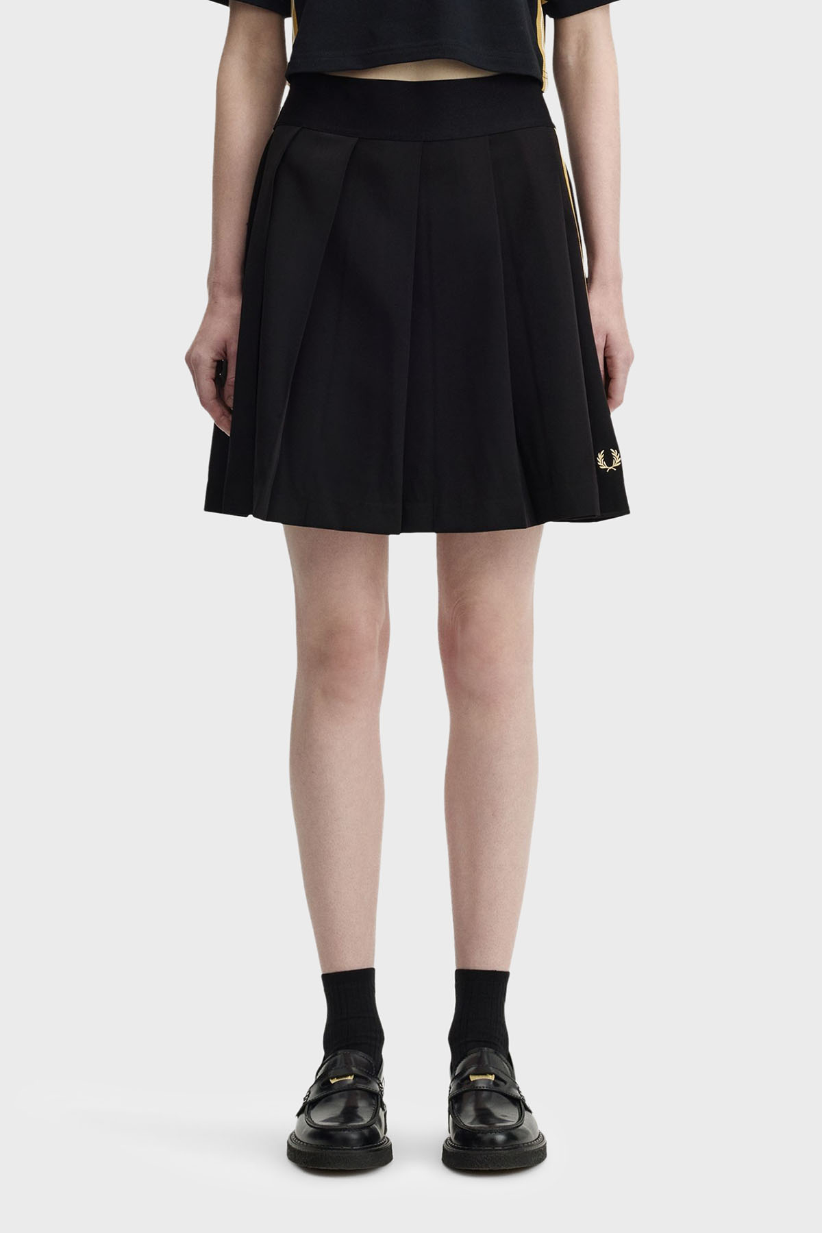 Fred Perry Regular Fit Lastikli Bel Pileli Mini Kadın Etek E2106 90A SİYAH