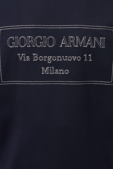 Giorgio Armani Pamuklu Bisiklet Yaka Erkek T Shirt 6RSM53 SJPBZ