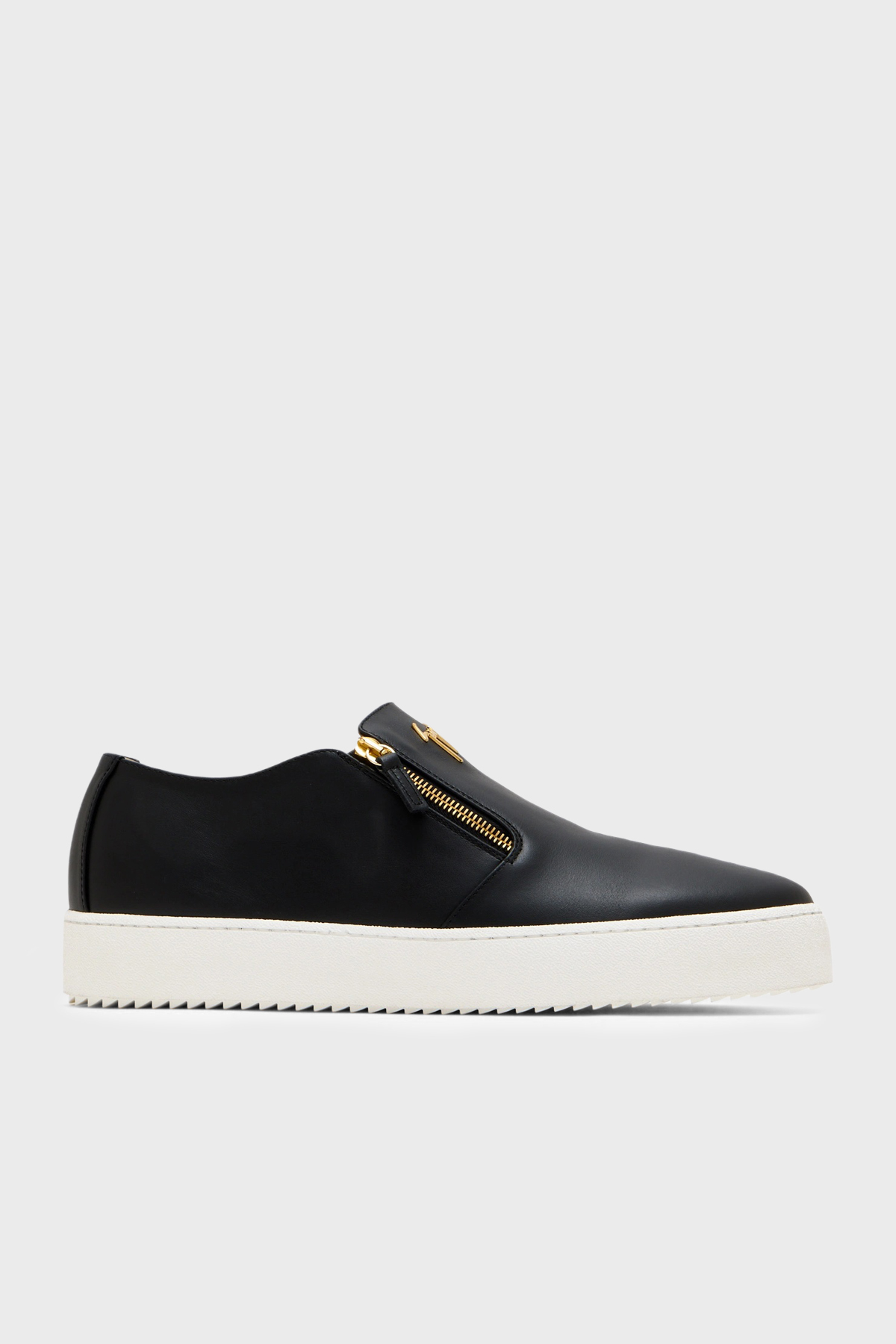 Giuseppe Zanotti Deri Fermuar Detaylı Sneaker Erkek Ayakkabı RM60020-002 SİYAH
