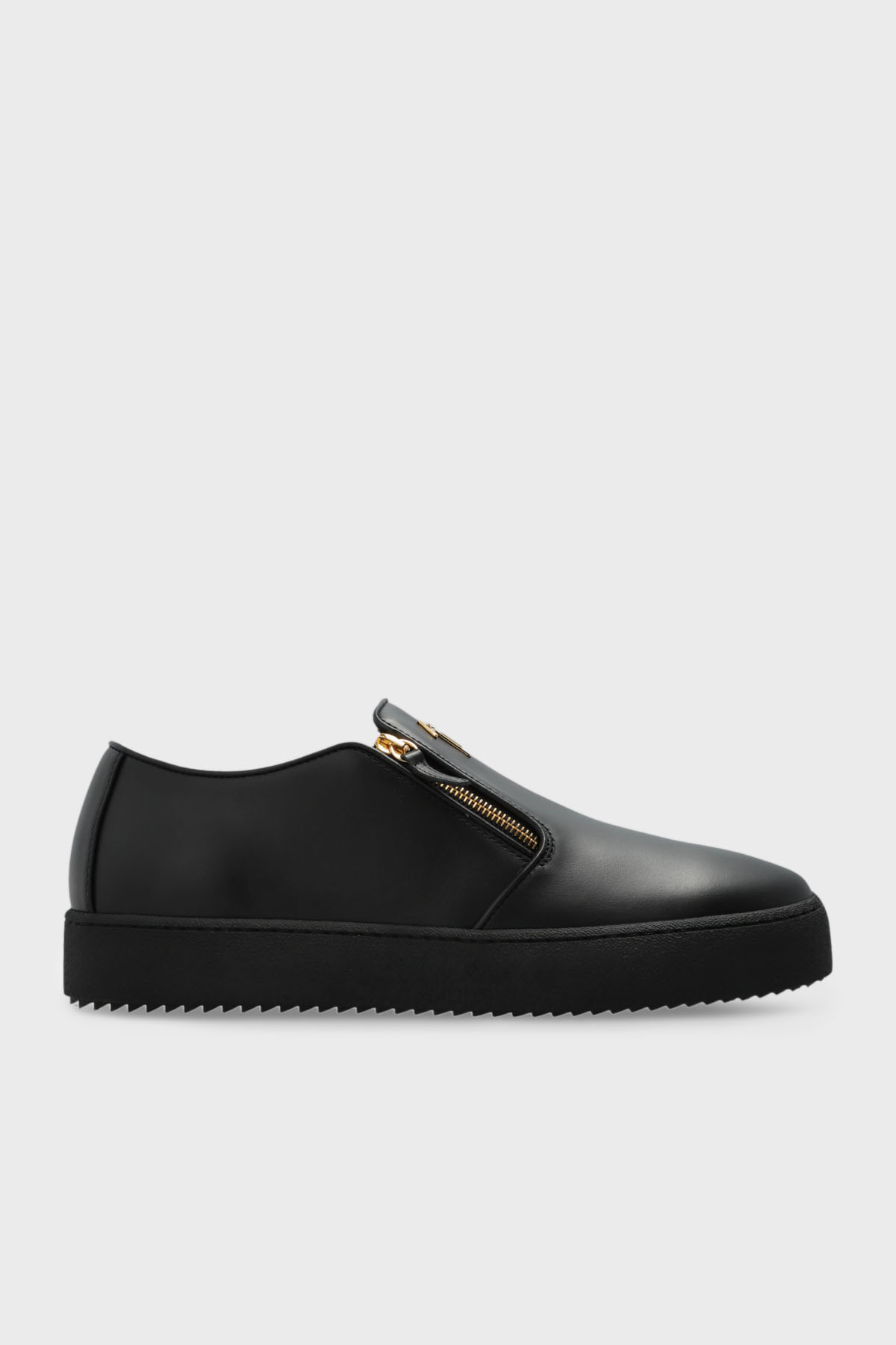 Giuseppe Zanotti Deri Logolu Kalın Tabanlı Sneaker Erkek Ayakkabı RU50007-001 SİYAH