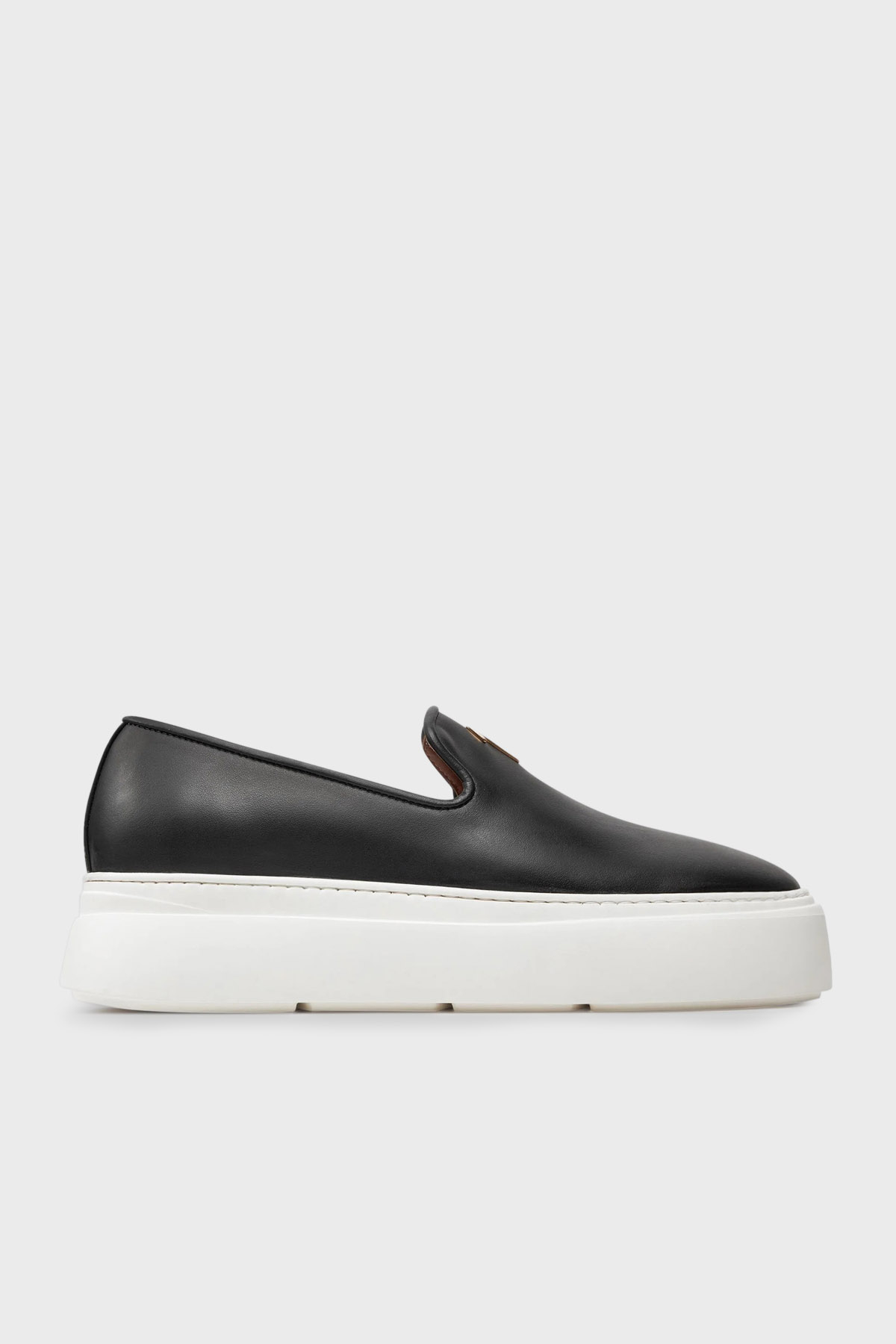 Giuseppe Zanotti Logolu Hakiki Deri Kalın Tabanlı Loafer Erkek Ayakkabı EU40011-013 SİYAH