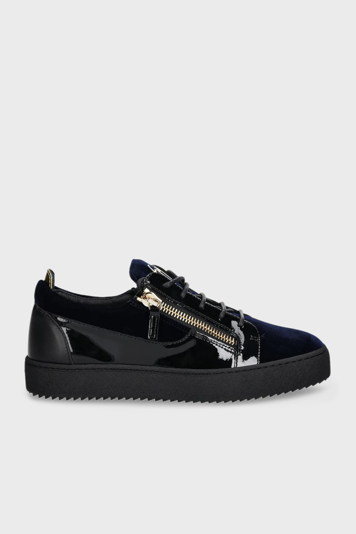 Giuseppe Zanotti Logolu Rugan Detaylı Sneaker Erkek Ayakkabı RU50002-001 LACİVERT
