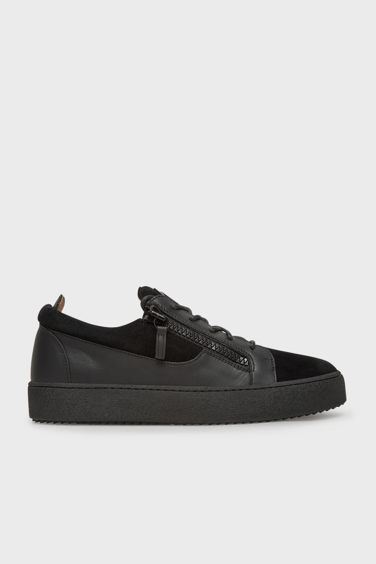Giuseppe Zanotti Logolu Süet Detaylı Sneaker Erkek Ayakkabı RU40037-001 SİYAH