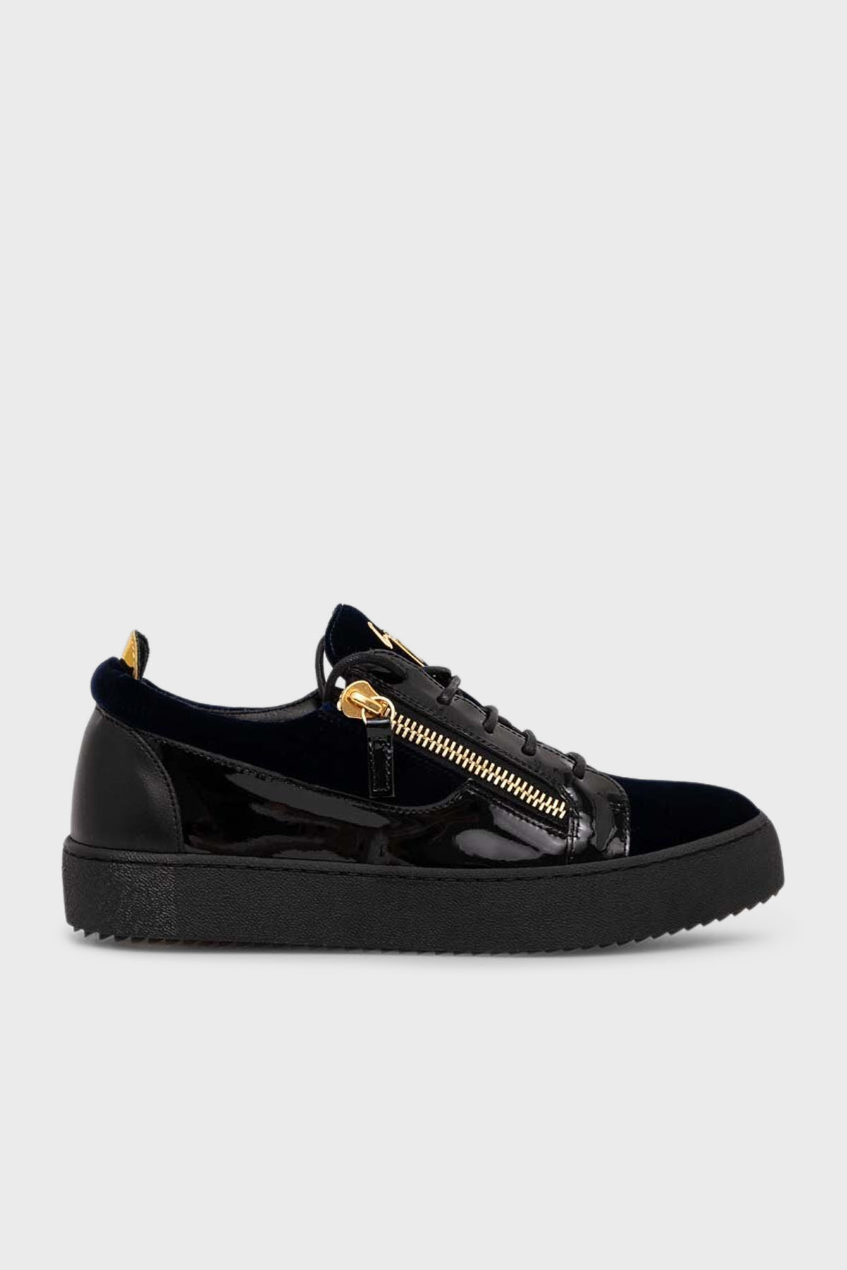 Giuseppe Zanotti Rugan ve Süet Detaylı Sneaker Erkek Ayakkabı RU00092-002 SİYAH